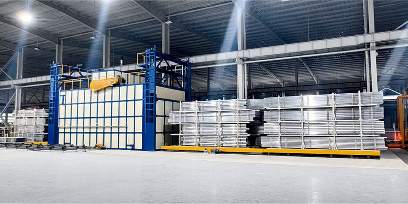 Ageing furnace and racked profiles