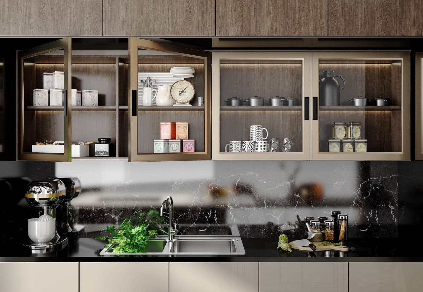 Glass door frames — Cabinet aluminium profiles application